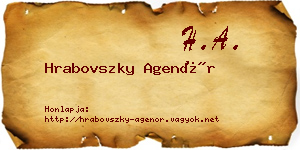 Hrabovszky Agenór névjegykártya